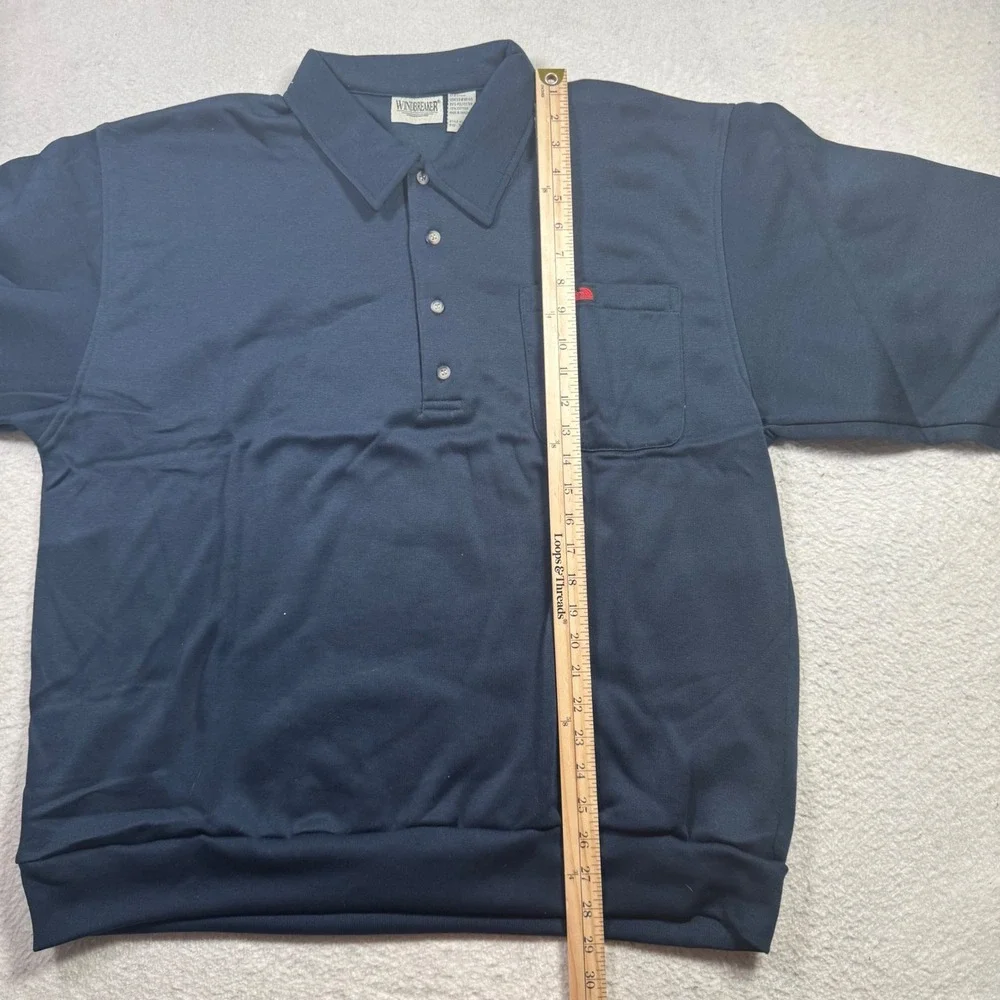 Windbreaker Polo Sweatshirt Mens XL Navy Blue NWOT Vintage Long Sleeve 153